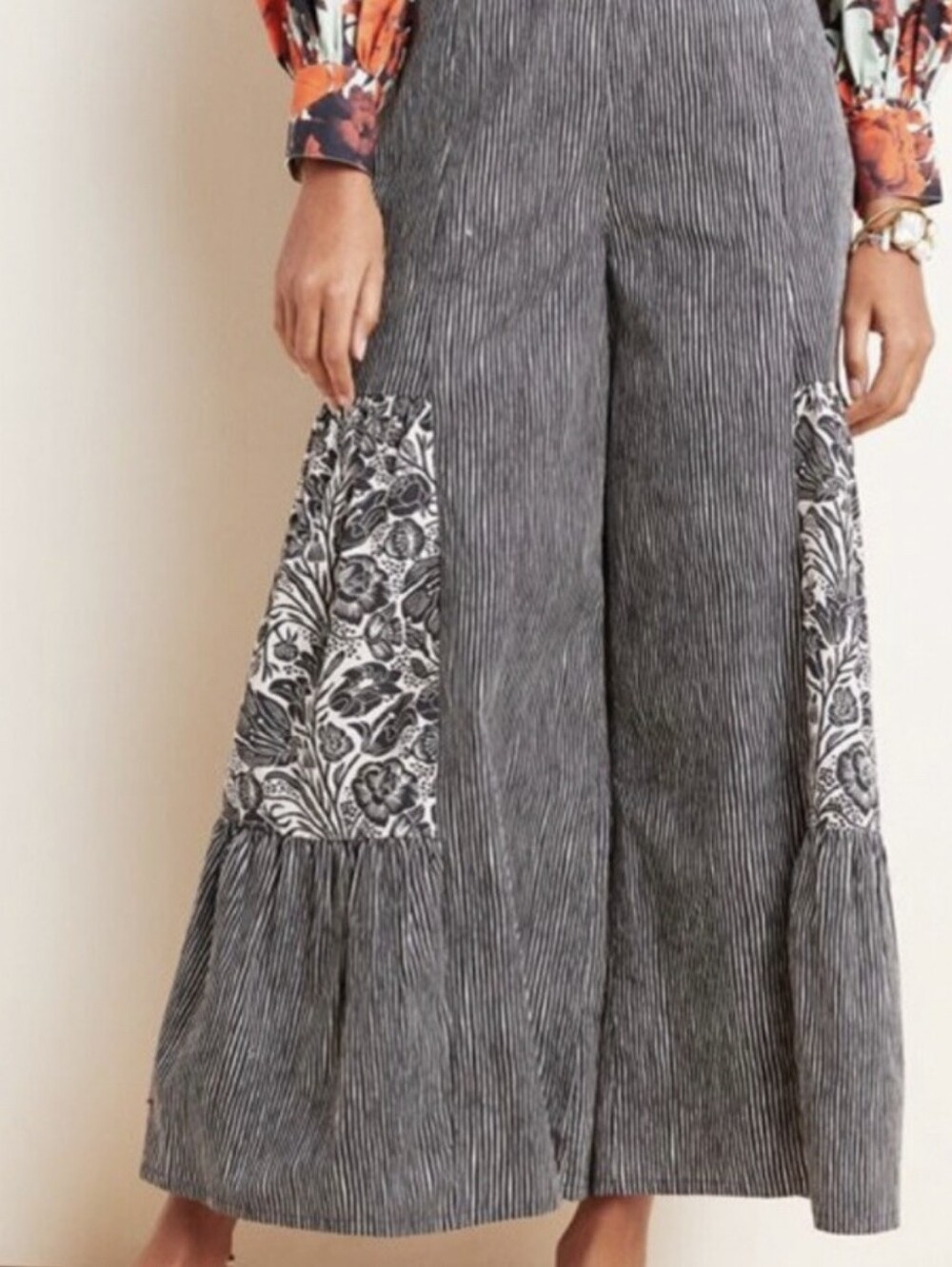 Anthro Bloomingprint Oceana Wide Leg Pants - Picture 2 of 5